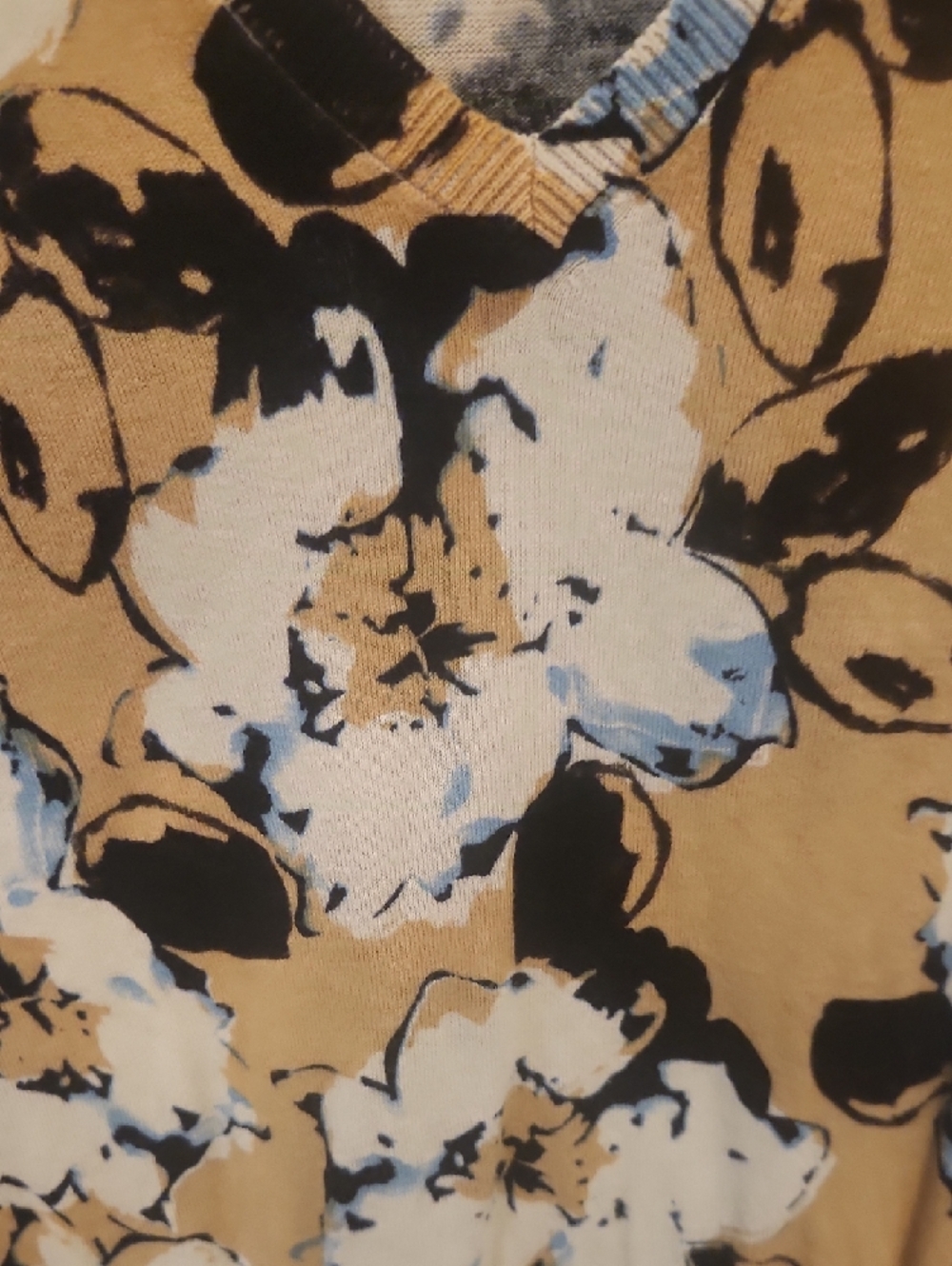 The Limited Mustard Floral V-Neck Long-Sleeve Sweater - Picture 3 of 8